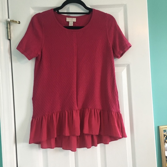 LOFT Tops - Hot pink peplum blouse